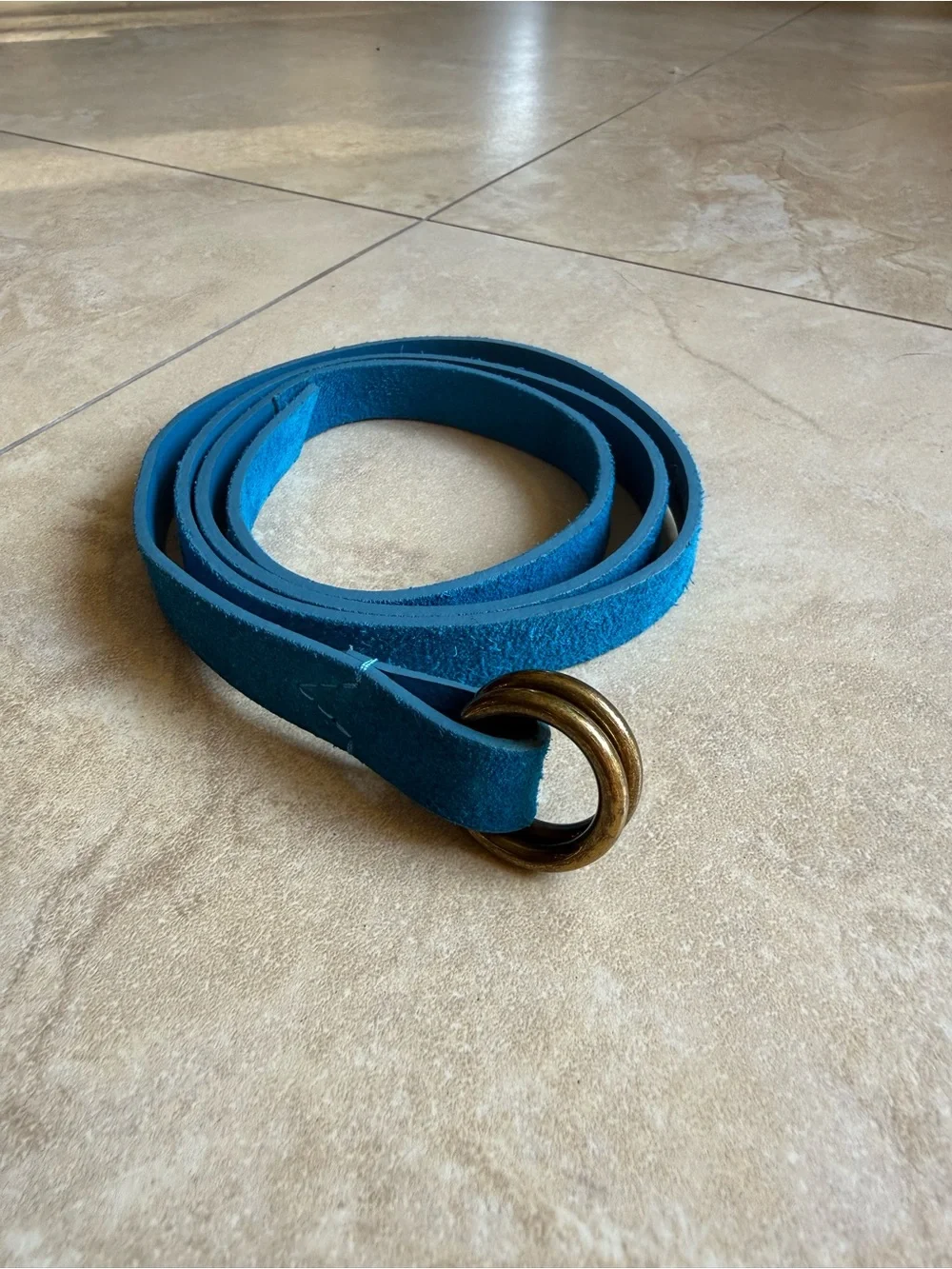 Banana Republic Teal Suede Double-Ring Belt
